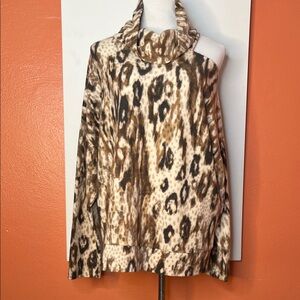 BUCKETLIST Animal Print Sweater in Brown and Cream